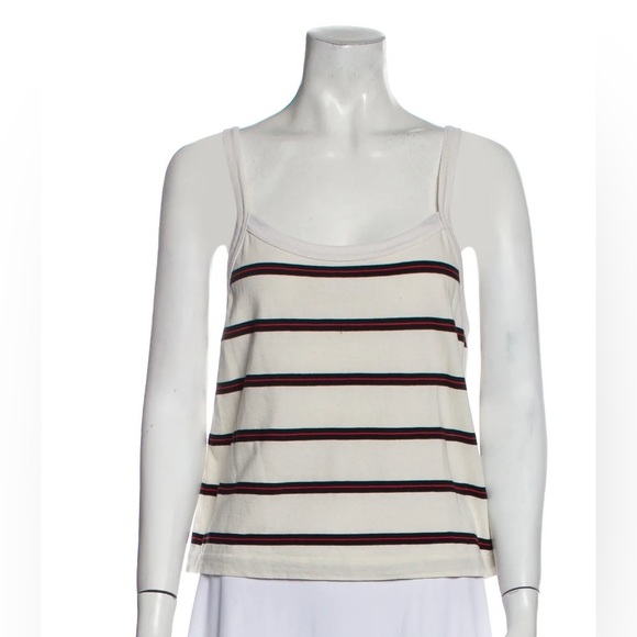 RE/DONE Striped Square Neckline Top Size M - Picture 1 of 3